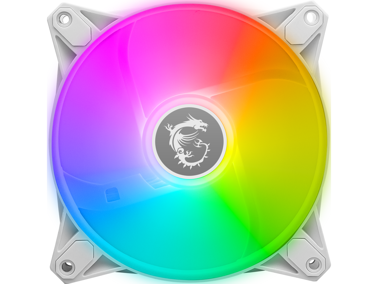 MSI MPG F120 ARGB-3W 120mm PWM Addressable RGB LED Case Fan White - Anti-Vibration Fan Gasket - Hydraulic Bearing -  600 ~ 1200 RPM - 3 Packs