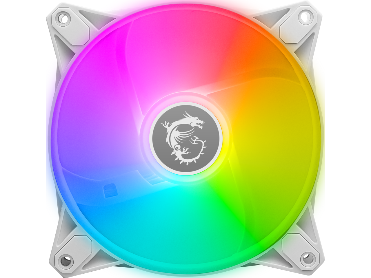 MSI MPG F120 ARGB-3W 120mm PWM Addressable RGB LED Case Fan White - Anti-Vibration Fan Gasket - Hydraulic Bearing -  600 ~ 1200 RPM - 3 Packs