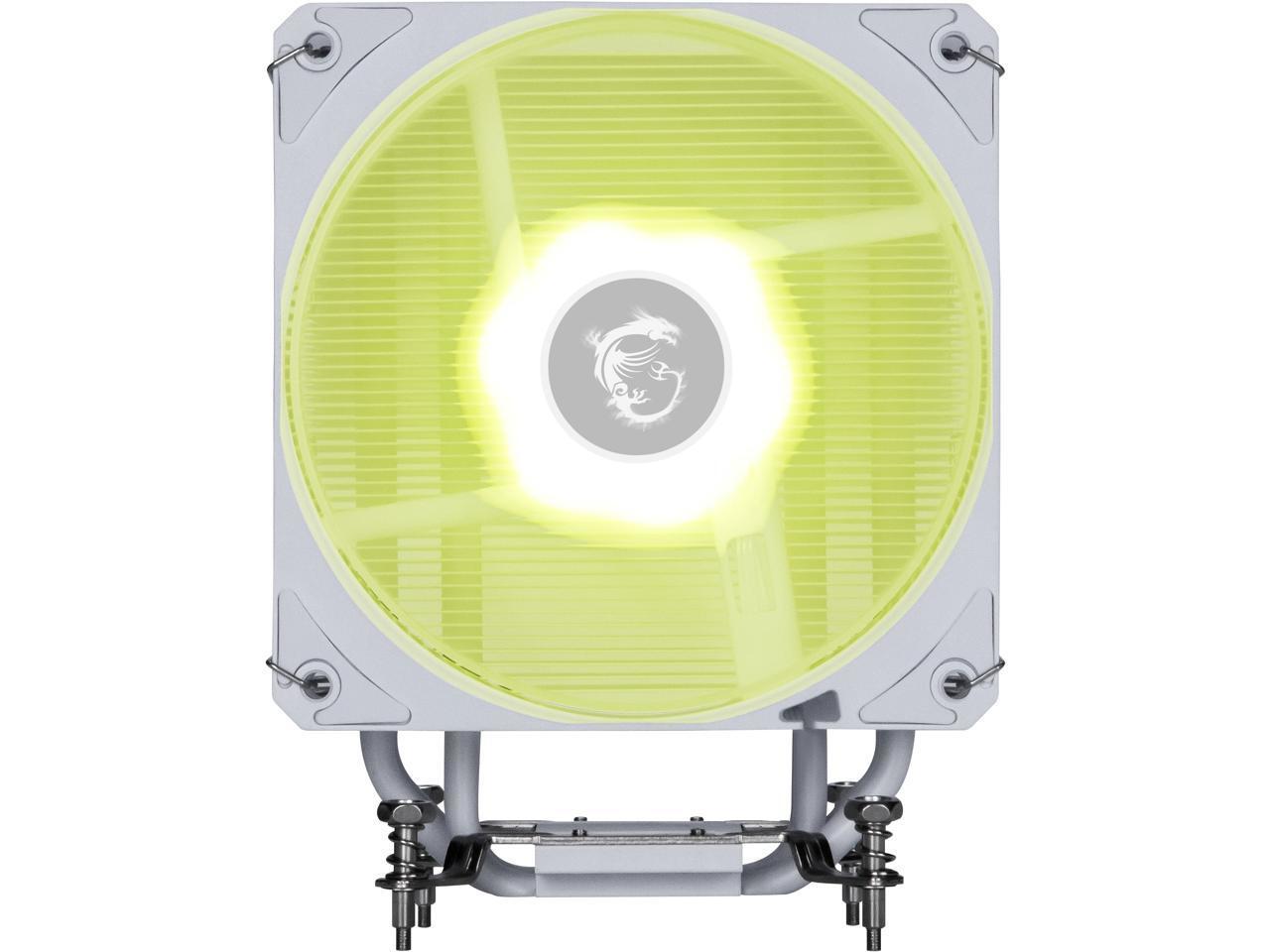 MSI MAG COREFROZR AA13 White - ARGB CPU Air Cooler - LGA 1700/1851 / AM5/AM4 Compatible - 120mm ARGB PWM Fan - Direct Touch Heat-Pipes - Pre-Applied Thermal Paste - White