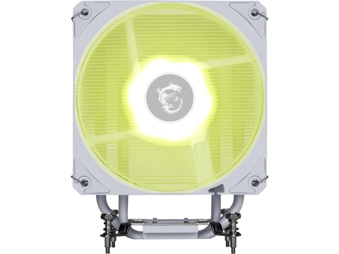 MSI MAG COREFROZR AA13 White - ARGB CPU Air Cooler - LGA 1700/1851 / AM5/AM4 Compatible - 120mm ARGB PWM Fan - Direct Touch Heat-Pipes - Pre-Applied Thermal Paste - White