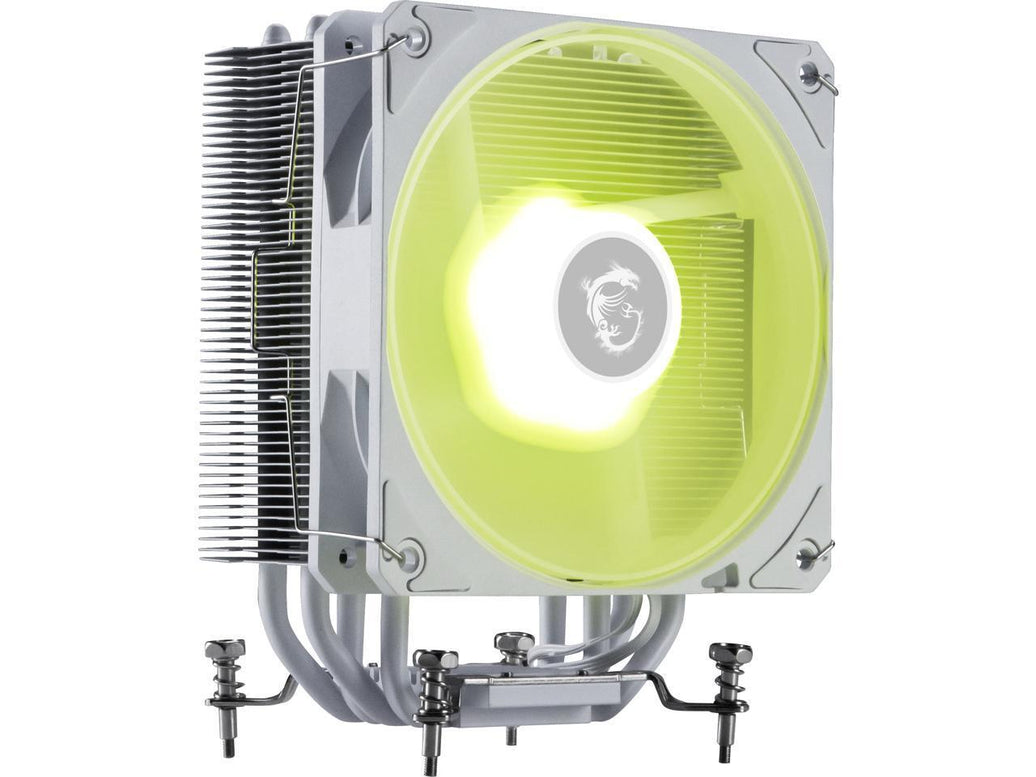 MSI MAG COREFROZR AA13 White - ARGB CPU Air Cooler - LGA 1700/1851 / AM5/AM4 Compatible - 120mm ARGB PWM Fan - Direct Touch Heat-Pipes - Pre-Applied Thermal Paste - White