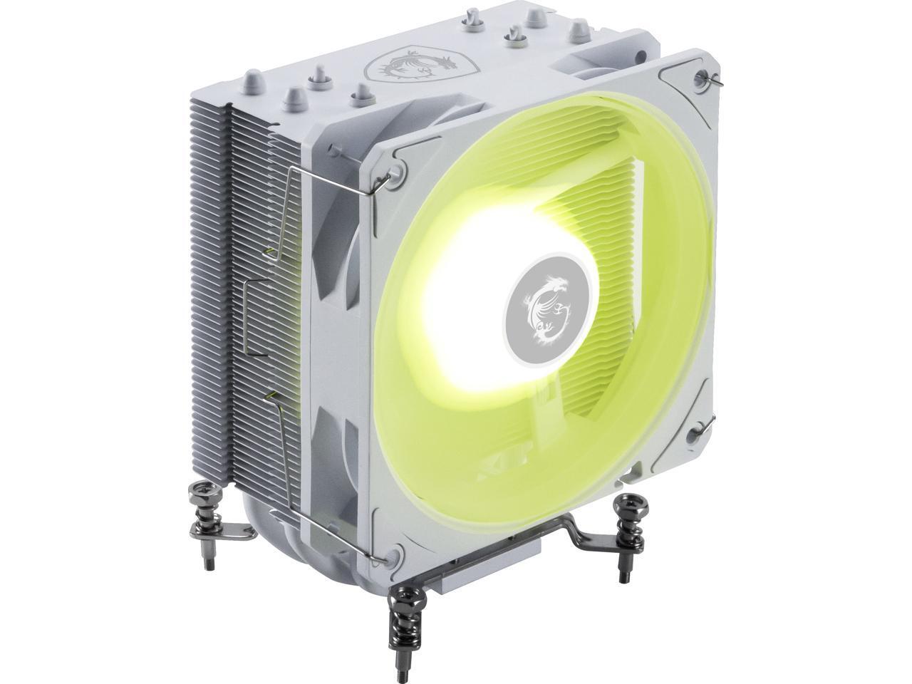 MSI MAG COREFROZR AA13 White - ARGB CPU Air Cooler - LGA 1700/1851 / AM5/AM4 Compatible - 120mm ARGB PWM Fan - Direct Touch Heat-Pipes - Pre-Applied Thermal Paste - White