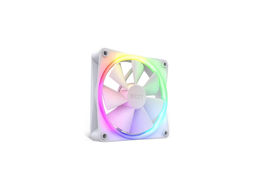 NZXT F120 RGB Fans - RF-R12TF-B1 - Advanced RGB Lighting Customization - Whisper Quiet Cooling - Triple (RGB Fan & Controller Included) - 120mm Fan - White