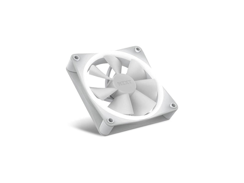 NZXT F120 RGB Fans - RF-R12TF-B1 - Advanced RGB Lighting Customization - Whisper Quiet Cooling - Triple (RGB Fan & Controller Included) - 120mm Fan - White