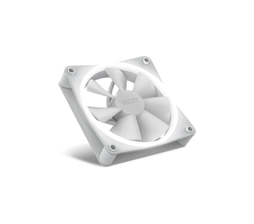 NZXT F120 RGB Fans - RF-R12TF-B1 - Advanced RGB Lighting Customization - Whisper Quiet Cooling - Triple (RGB Fan & Controller Included) - 120mm Fan - White