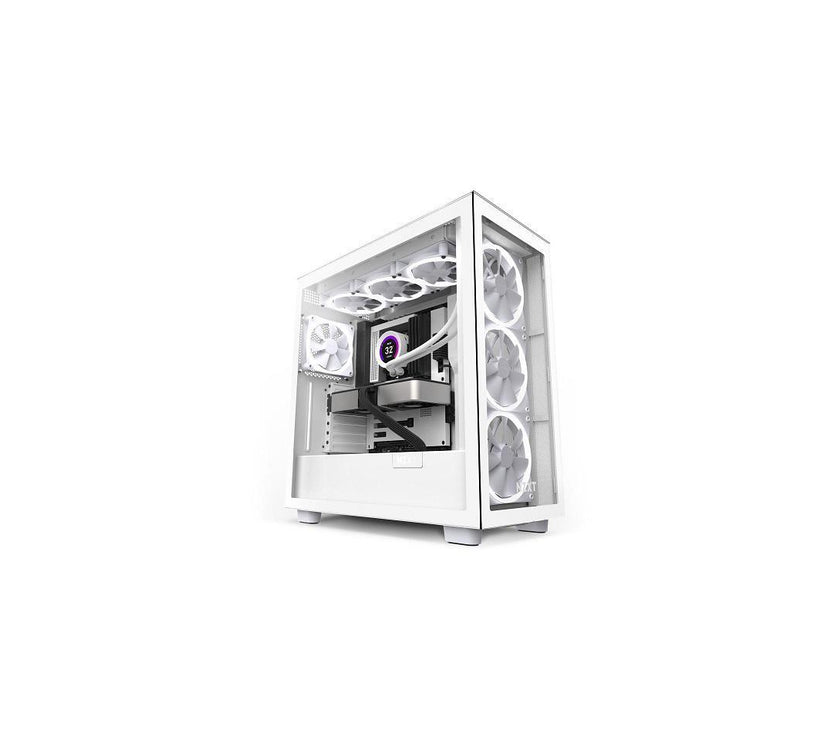 NZXT F120 RGB Fans - RF-R12TF-B1 - Advanced RGB Lighting Customization - Whisper Quiet Cooling - Triple (RGB Fan & Controller Included) - 120mm Fan - White