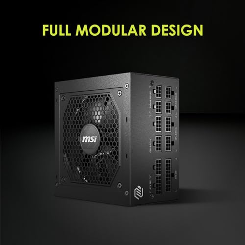 MSI MAG A650GL, Fully Modular Compact Gaming 650W Power Supply, 80+ Gold, ATX PSU, 10 Year Warranty