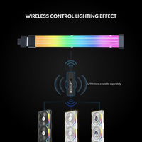 Lian Li Strimer Wireless 16-Pin GPU RGB Power Extension Cable, 2.4GHz Wireless Lighting Control, 370mm (14.56 in) 8 Light Guides, Controller Required (Not Included) (PW16-81W)
