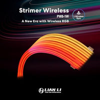 Lian Li Strimer Wireless 8-Pin GPU RGB Power Extension Cable, 2.4GHz Wireless Lighting Control, 382mm (15.03 in) 8 Light Guides, Controller Required (Not Included) (PW8-1W)