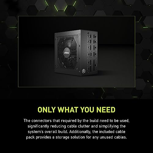 MSI MAG A850GL PCIE5, Fully Modular Compact Gaming 850W Power Supply, 80+ Gold, ATX 3.1 & PCIe 5.1 Ready, Native Dual-Color 12V-2x6 Cable, 10 Year Warranty