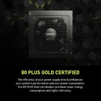 MSI MAG A850GL PCIE5, Fully Modular Compact Gaming 850W Power Supply, 80+ Gold, ATX 3.1 & PCIe 5.1 Ready, Native Dual-Color 12V-2x6 Cable, 10 Year Warranty