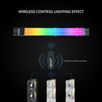 Lian Li Strimer Wireless 8-Pin GPU RGB Power Extension Cable, 2.4GHz Wireless Lighting Control, 382mm (15.03 in) 8 Light Guides, Controller Required (Not Included) (PW8-1W)