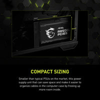 MSI MAG A850GL PCIE5, Fully Modular Compact Gaming 850W Power Supply, 80+ Gold, ATX 3.1 & PCIe 5.1 Ready, Native Dual-Color 12V-2x6 Cable, 10 Year Warranty