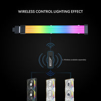 Lian Li Strimer Wireless 16-Pin GPU RGB Power Extension Cable, 2.4GHz Wireless Lighting Control, 370mm (14.56 in) 8 Light Guides, Controller Required (Not Included) (PW16-81W)