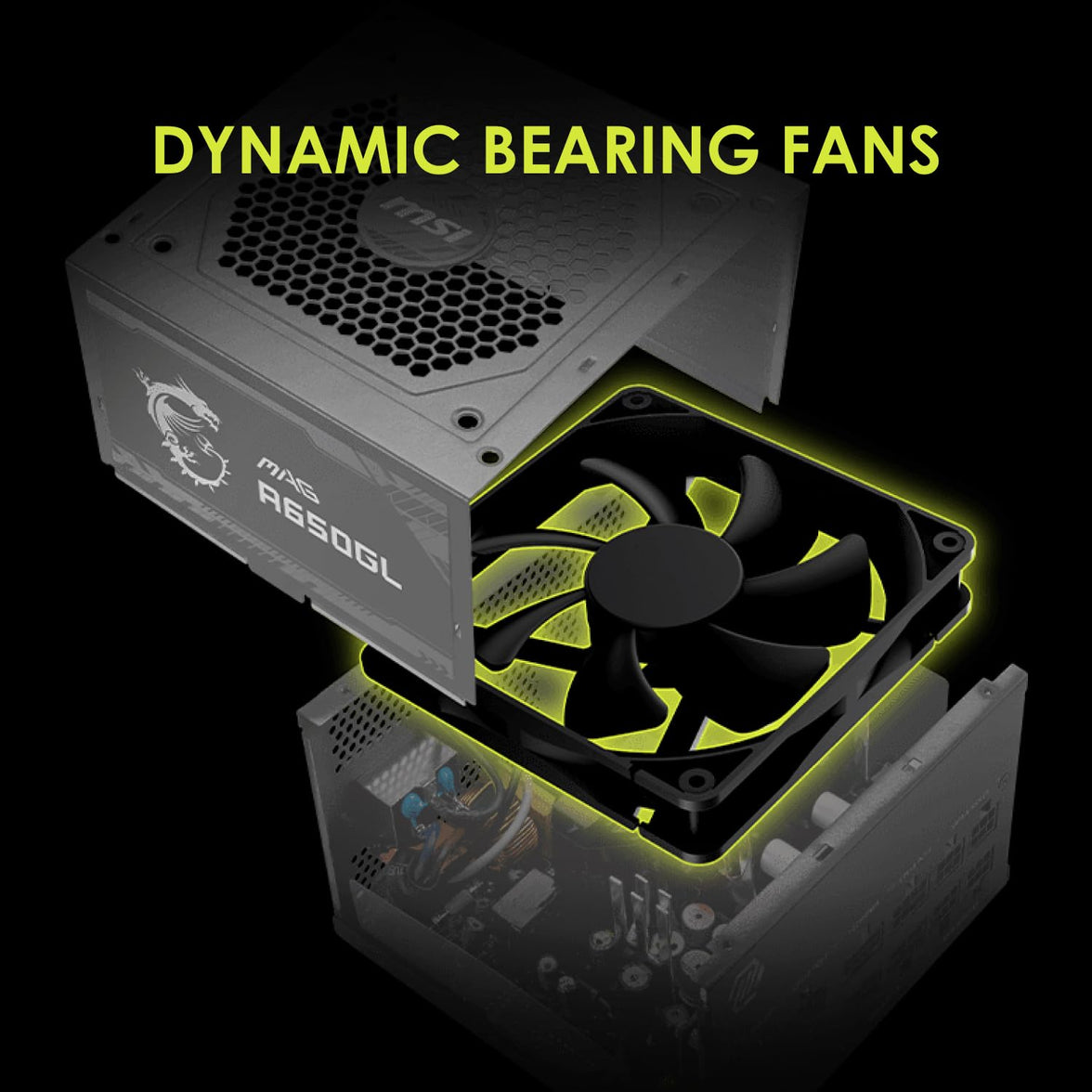 MSI MAG A650GL, Fully Modular Compact Gaming 650W Power Supply, 80+ Gold, ATX PSU, 10 Year Warranty