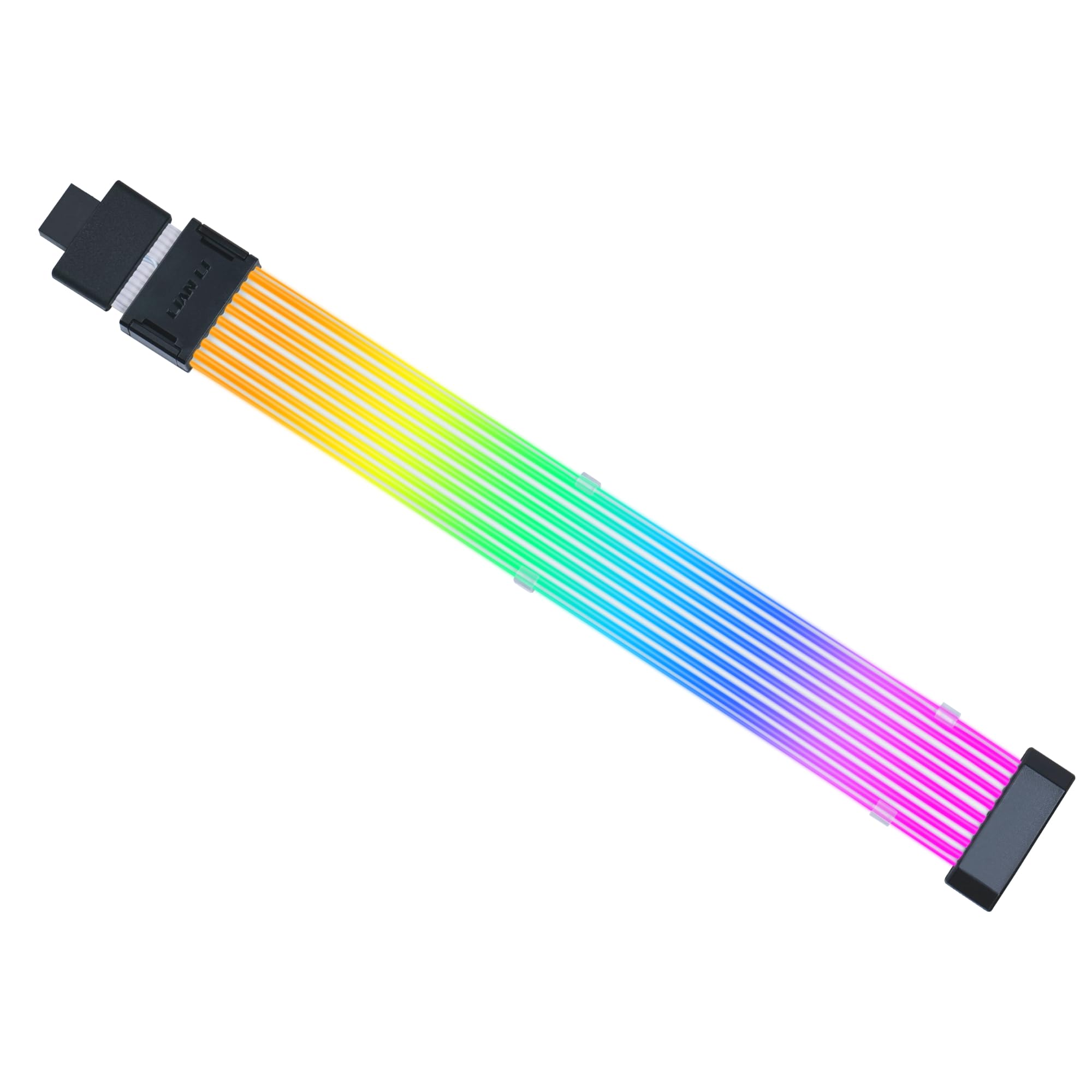 Lian Li Strimer Wireless 16-Pin GPU RGB Power Extension Cable, 2.4GHz Wireless Lighting Control, 370mm (14.56 in) 8 Light Guides, Controller Required (Not Included) (PW16-81W)