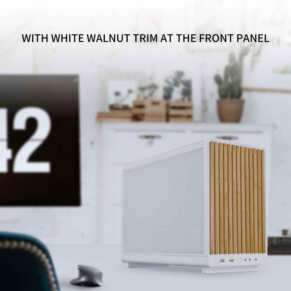 Lian Li A3-mATX PC Case - Wood Edition - Micro ATX Case - Supports 360mm AIO Cooler & 415mm GPU - Wood Front Panel - No Fans Included - White (A3W-WD)