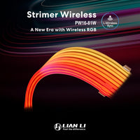 Lian Li Strimer Wireless 16-Pin GPU RGB Power Extension Cable, 2.4GHz Wireless Lighting Control, 370mm (14.56 in) 8 Light Guides, Controller Required (Not Included) (PW16-81W)