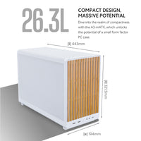 Lian Li A3-mATX PC Case - Wood Edition - Micro ATX Case - Supports 360mm AIO Cooler & 415mm GPU - Wood Front Panel - No Fans Included - White (A3W-WD)