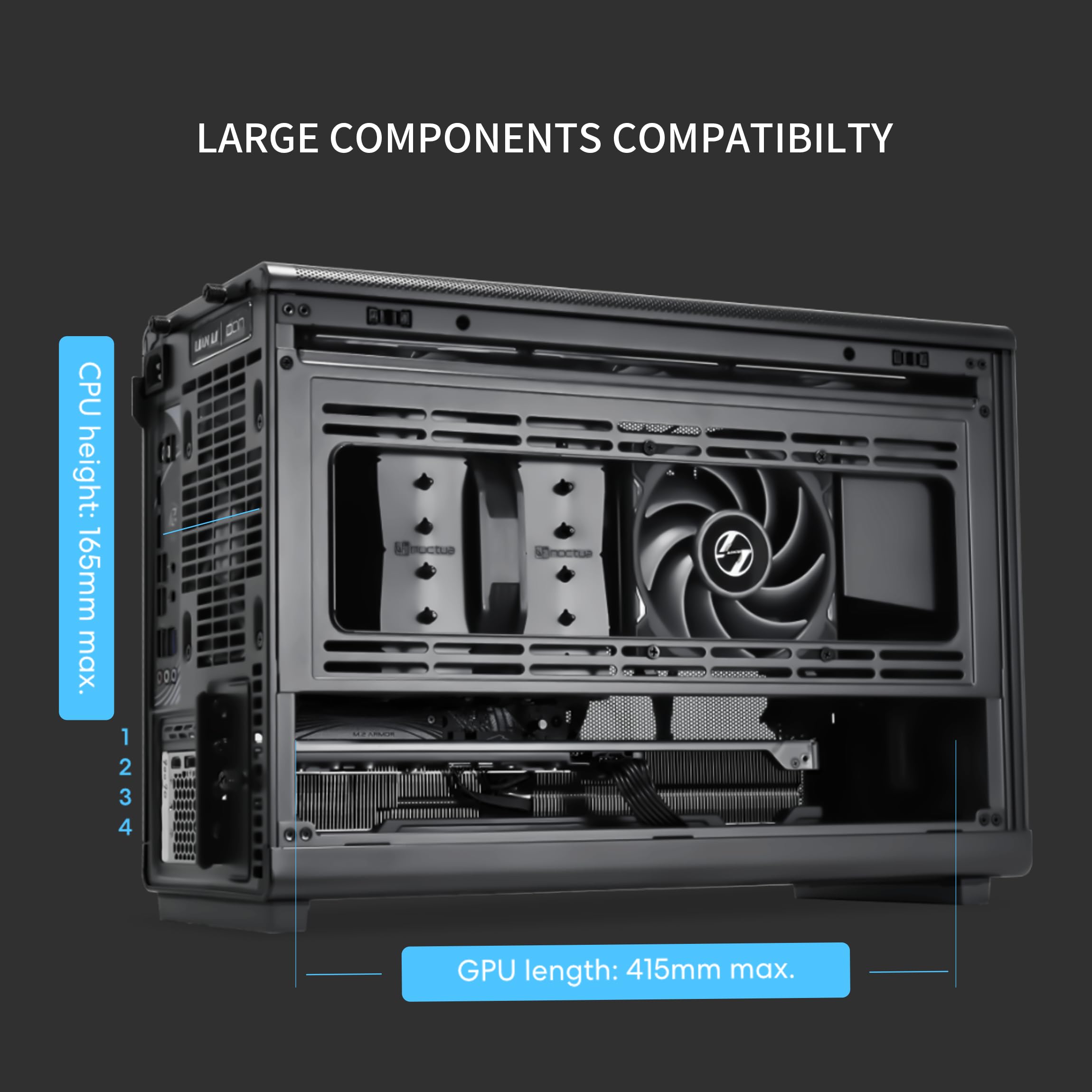 Lian Li A3-mATX PC Case - Wood Edition - Micro ATX Case - Supports 360mm AIO Cooler & 415mm GPU - Wood Front Panel - No Fans Included - White (A3W-WD)