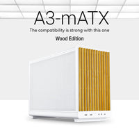 Lian Li A3-mATX PC Case - Wood Edition - Micro ATX Case - Supports 360mm AIO Cooler & 415mm GPU - Wood Front Panel - No Fans Included - White (A3W-WD)