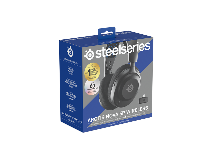 SteelSeries Arctis Nova 5P Wireless Gaming Headset for PS5, PS4 - Black