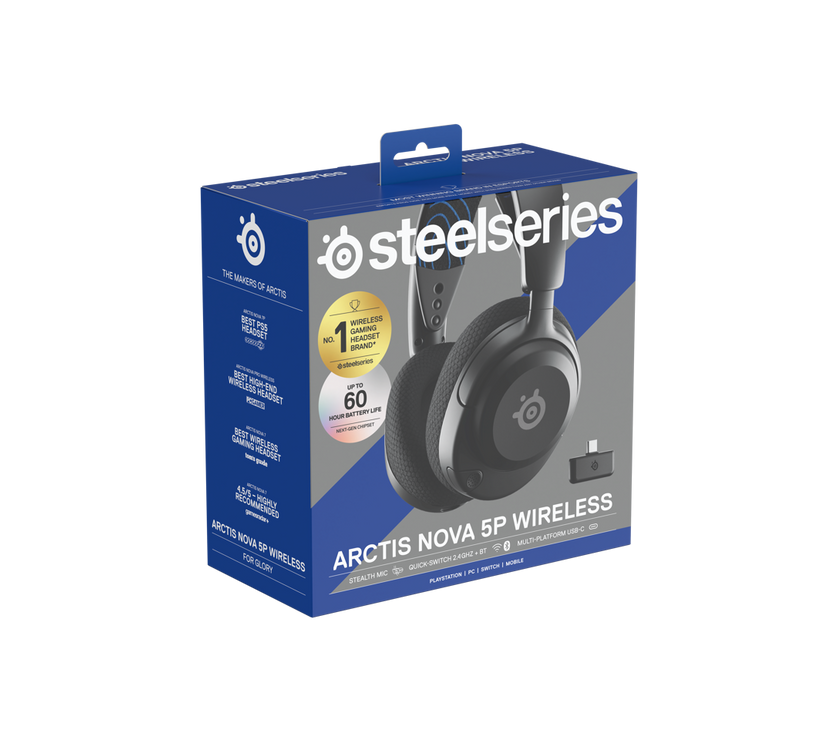 SteelSeries Arctis Nova 5P Wireless Gaming Headset for PS5, PS4 - Black