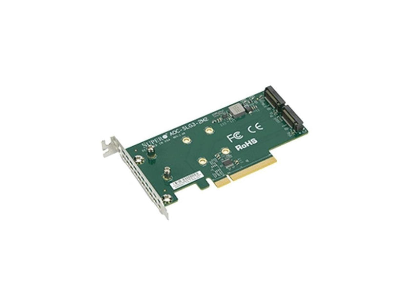 Supermicro Accessory AOC-SLG3-2M2-O PCIe Add-On Card for up to two NVMe SSDs Brown Box