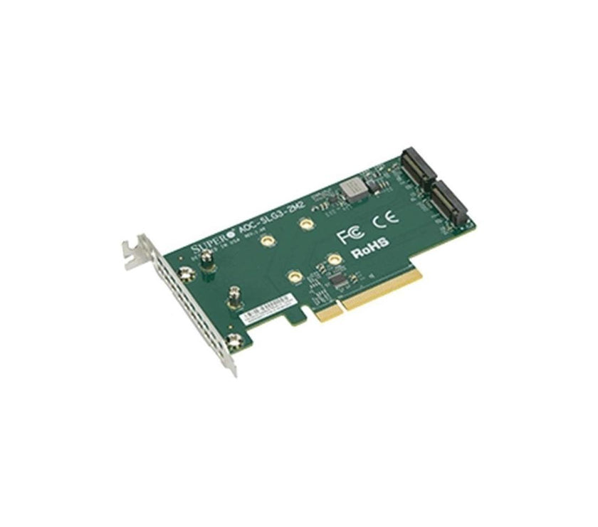 Supermicro Accessory AOC-SLG3-2M2-O PCIe Add-On Card for up to two NVMe SSDs Brown Box