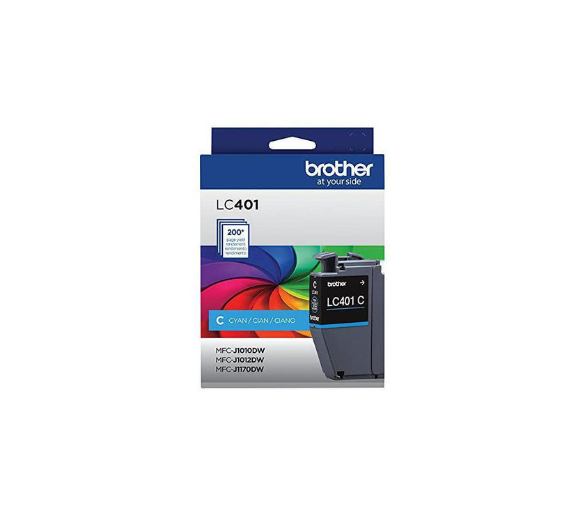 Brother LC401 Cyan Standard Yield Ink Cartridge Prints Up to 200 Pages (LC401CS)