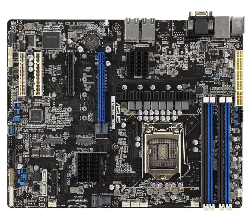 Intel® Xeon® E-2300 LGA 1200 ATX server motherboard with four DIMM and dual M.2 slots, plus dual 10G LAN, eight SATA, one HDMI, two PCIe 4.0 slots, two USB 3.2 Gen 2.