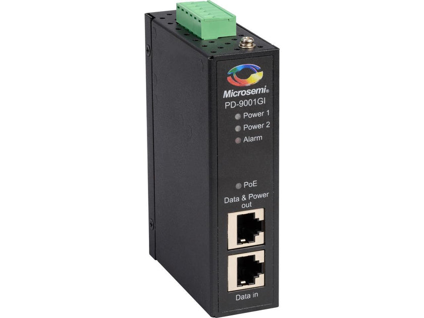 Microchip PD-9001GI/DC - PoE injector (DIN rail mountable) - DC 20 - 60 V - 30 Watt - output connectors: 1