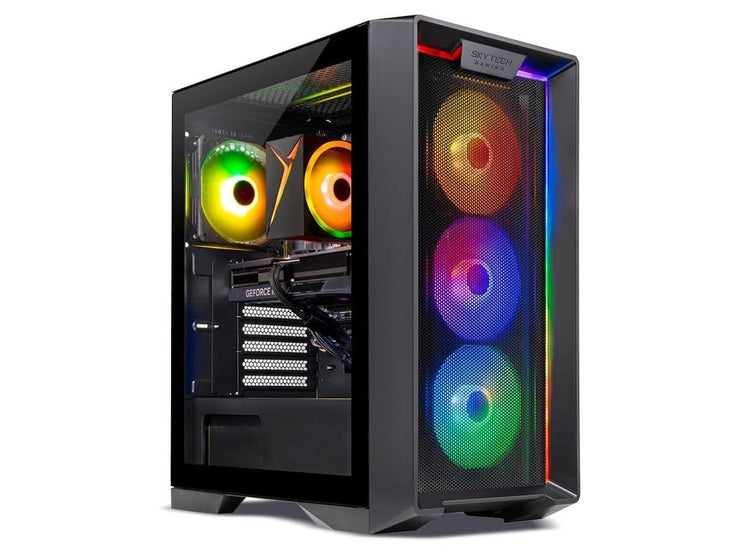 Skytech Nebula Gaming PC Desktop, Ryzen 5 9600X 3.9 Ghz (5.4GHz Turbo Boost), NVIDIA RTX 4060 Ti 8GB GDDR6X, 1TB SSD, 16GB DDR5 RAM 5200, 650W GOLD PSU, Wi-Fi, Win 11 Home