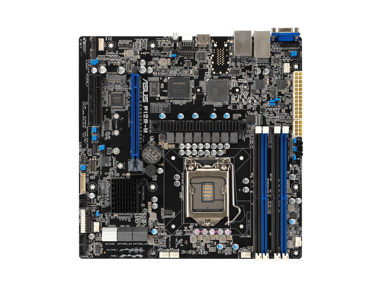 Intel® Xeon® E-2300 LGA 1200 Micro-ATX server motherboard with four DIMM and one M.2 slot, plus dual LAN, six SATA, one HDMI, two PCIe 4.0 slots, two USB 3.2 Gen 2, Platform Firmware Resilience (PFR) and ASUS ASMB10-iKVM