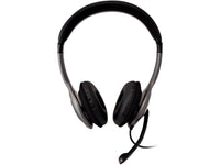 V7 HU521 Deluxe USB Stereo Headphones with Microphone - Black & Grey