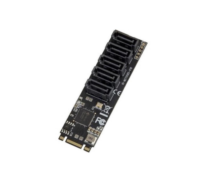 Syba 5 port Non-RAID SATA III 6Gbp/s to M.2 B+M Key Adapter PCI-e 3.0 x2 Bandwith