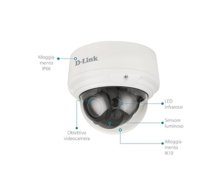 D-Link Vigilance DCS-4618EK 8 Megapixel Network Camera - Dome - 98.43 ft Night Vision - H.265, H.264, MJPEG - 3840 x 2160 - 3.6x Optical - CMOS