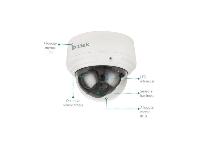 D-Link Vigilance DCS-4618EK 8 Megapixel Network Camera - Dome - 98.43 ft Night Vision - H.265, H.264, MJPEG - 3840 x 2160 - 3.6x Optical - CMOS