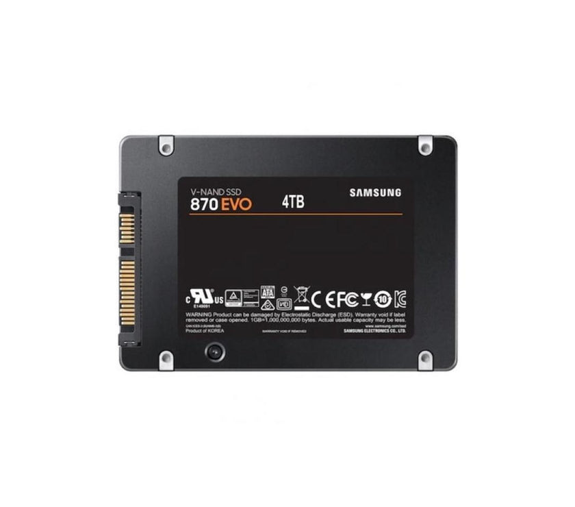 Samsung 870 EVO 4 TB Solid State Drive - 2.5" Internal - SATA (SATA/600) - Desktop PC, Notebook, Motherboard, Server, Video Recorder Device Supported - 2400 TB TBW - 560 MB/s Maximum Read Transfe