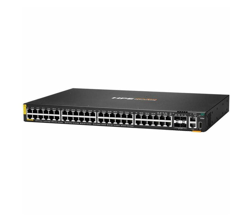 Aruba CX 6200F 48G Class 4 PoE 4SFP 370W Switch - 48 Ports - Manageable - Gigabit Ethernet - 10/100/1000Base-T, 1000Base-X - 3 Layer Supported - Modular - 4 SFP Slots - 60 W Power Consumption - 370 W