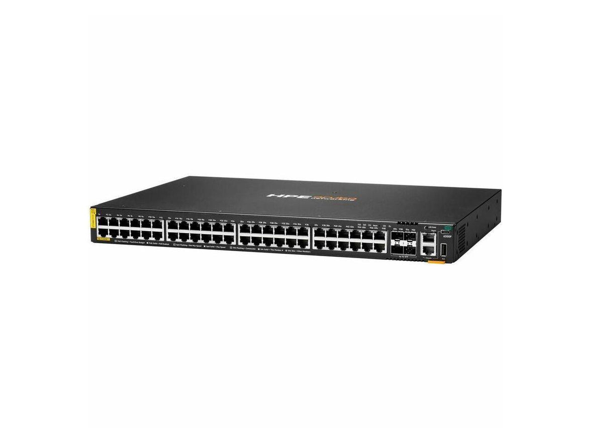 Aruba CX 6200F 48G Class 4 PoE 4SFP 370W Switch - 48 Ports - Manageable - Gigabit Ethernet - 10/100/1000Base-T, 1000Base-X - 3 Layer Supported - Modular - 4 SFP Slots - 60 W Power Consumption - 370 W