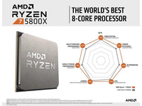 AMD Ryzen 7 5800X - Ryzen 7 5000 Series Vermeer (Zen 3) 8-Core 3.8 GHz Socket AM4 105W None Integrated Graphics Desktop CPU Processor - 100-100000063WOF