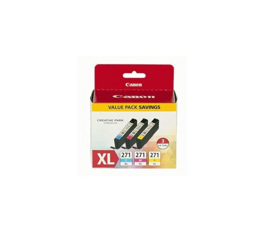 Canon CLI-271 XL CMY 3-pack Cyan/Magenta/Yellow High Yield ink tank (0337C005AA) for MG7720, MG6820, MG6821,MG6822, MG5720,MG5722,MG5721