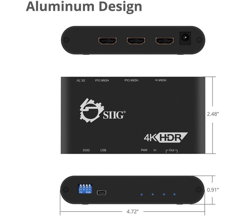 1X2 HDMI 2.0 SPLITTER/DIST AMP