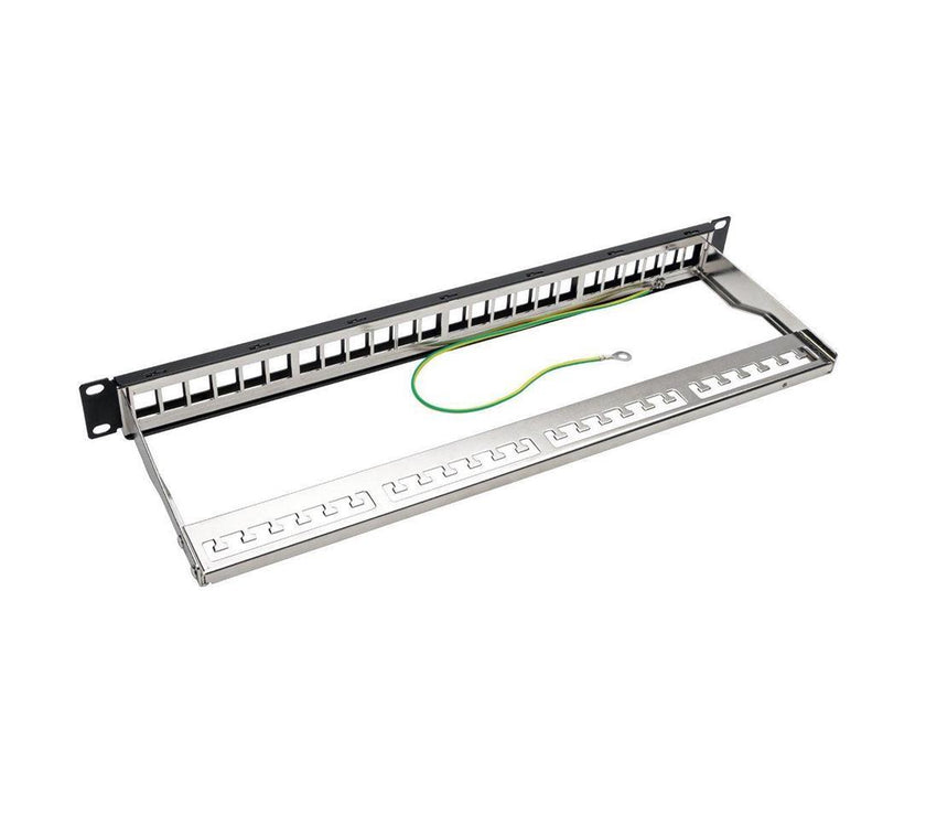 TRIPP LITE N062-024-KJ-SH 1U Rack-Mount Shielded Blank Keystone/Multimedia Patch Panel, RJ45 Ethernet, USB, HDMI, Cat5e/6