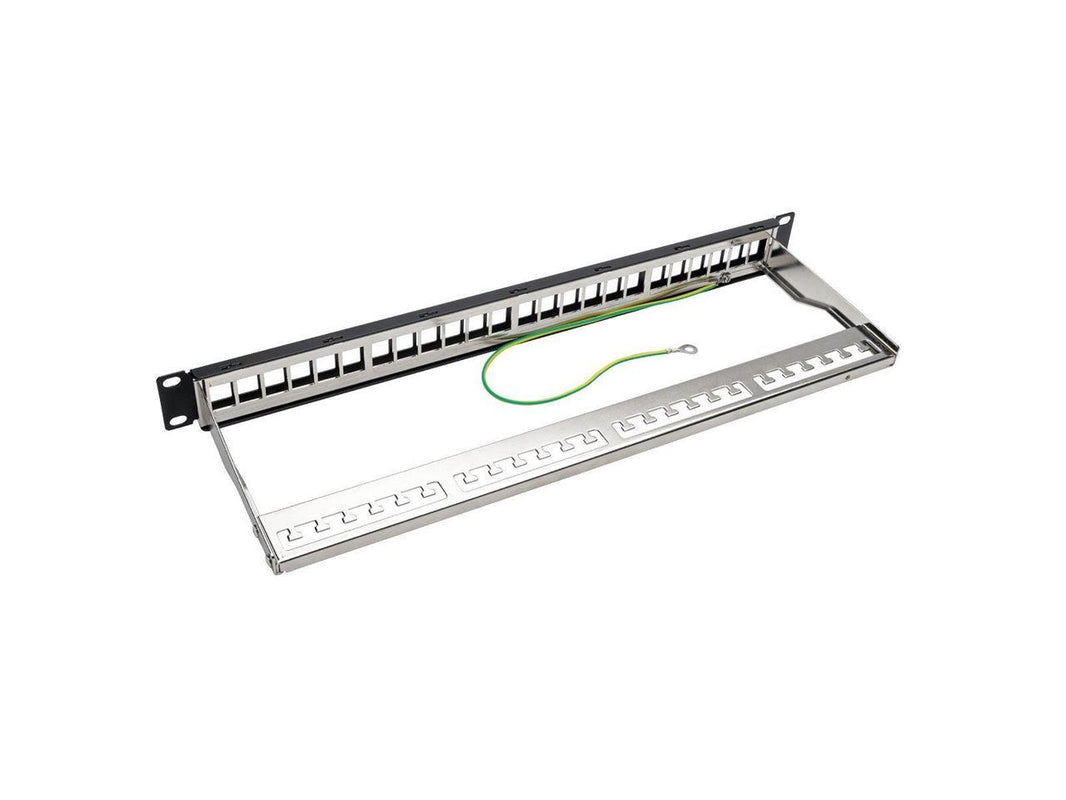 TRIPP LITE N062-024-KJ-SH 1U Rack-Mount Shielded Blank Keystone/Multimedia Patch Panel, RJ45 Ethernet, USB, HDMI, Cat5e/6