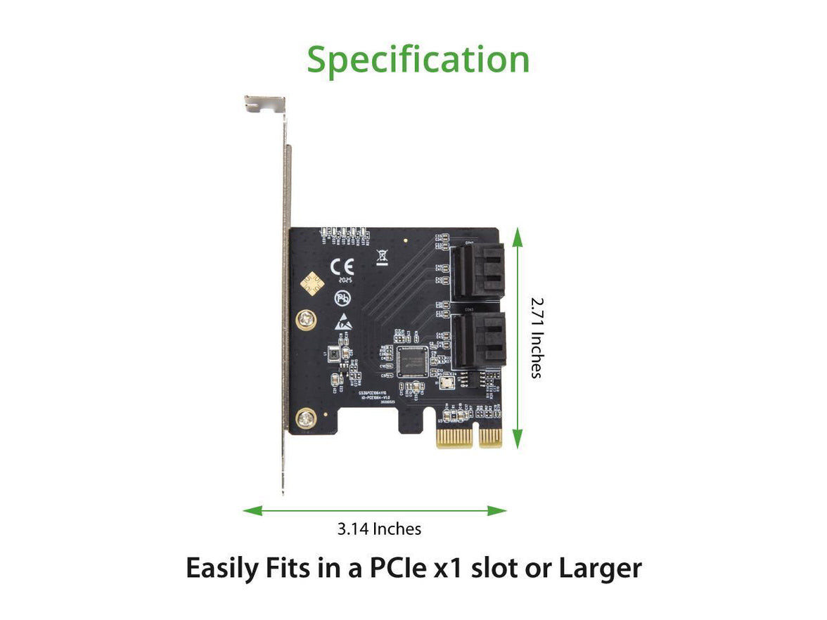 4 Port SATA III PCI-e 3.0 x1 Card Non-Raid with Low Profile Bracket