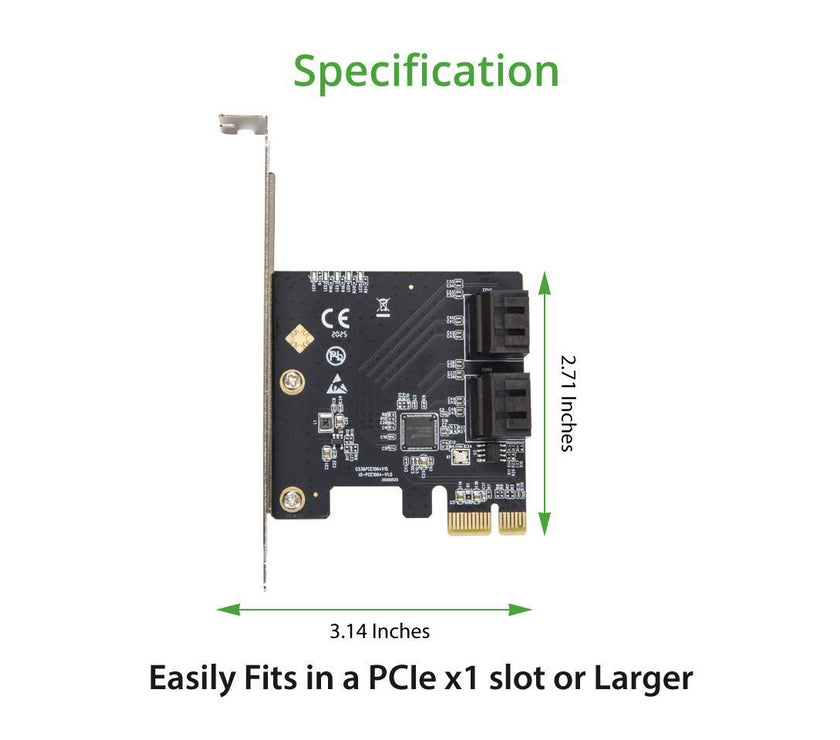 4 Port SATA III PCI-e 3.0 x1 Card Non-Raid with Low Profile Bracket