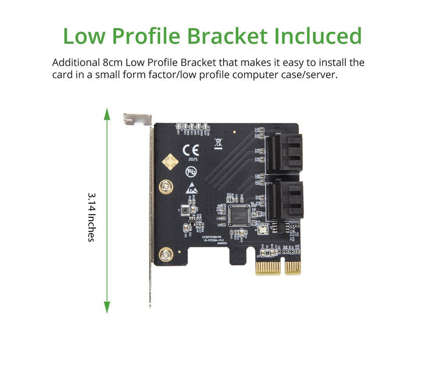 4 Port SATA III PCI-e 3.0 x1 Card Non-Raid with Low Profile Bracket
