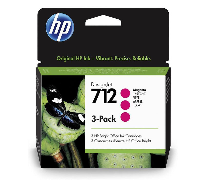 HP 712 3-pack 29-ml Magenta DesignJet Ink Cartridge, 3ED78A